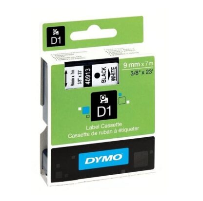 Dymo 40913 D1 standardtape sort på hvid - 9mm x 7m - original - S0720680