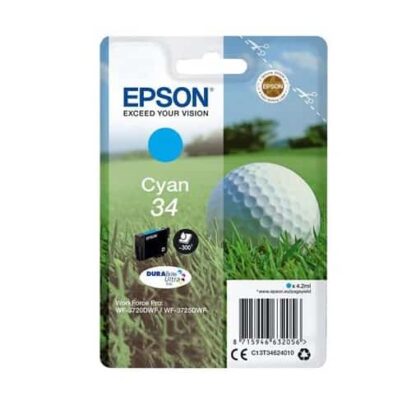 Epson 34 cyan blækpatron 4,2ml - C13T34624010 - original