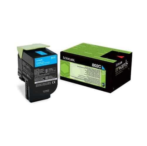 Lexmark 802SC cyan toner 2.000 sider - 80C2SC0 - original