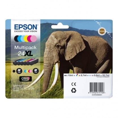 Multi pack! Epson 24XL BK-C-M-Y-LC-LM blækpatron - C13T24384011 - original