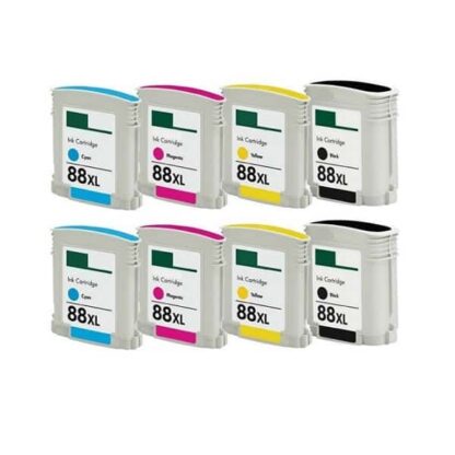 Rabat sæt! HP 88XL - 2 x 4 farver BK-C-M-Y - Kompatibel - 88XL - 282 ml