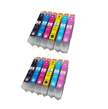 Rabat sæt! Epson 24XL - 2 x 6 farver BK-C-M-Y-LC-LM - Uoriginal 24XL - 130 ml