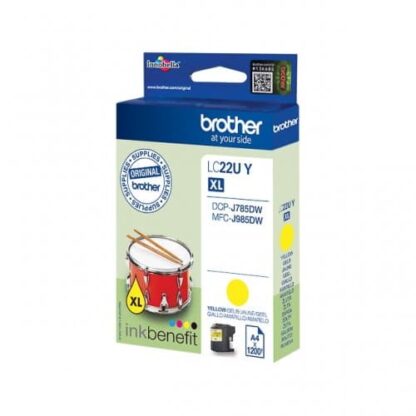 Brother LC22UY gul blækpatron 1.200 sider original - LC22UY
