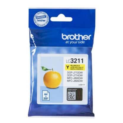 Brother LC3211 Y gul blækpatron 200 sider original - LC3211Y