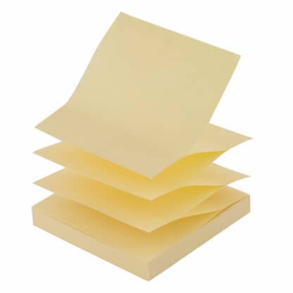 Notes blok alternativ til Post-it 12 stk. Gul zig zag med 100 pr blok 75x75mm