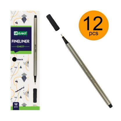 Fineliner leviatan d407 12 stk sort