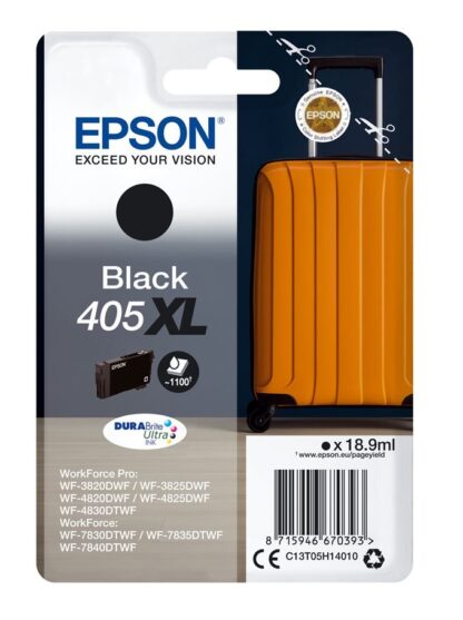 Epson 405XL sort blækpatron 18,9 ml C13T05H14010 - original