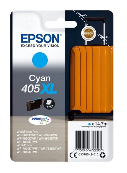 Epson 405XL cyan blækpatron 14,7 ml C13T05H24010 - original