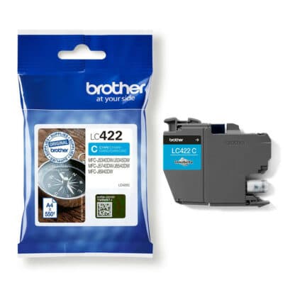 Brother LC422C cyan blækpatron 550 sider - LC422C - original