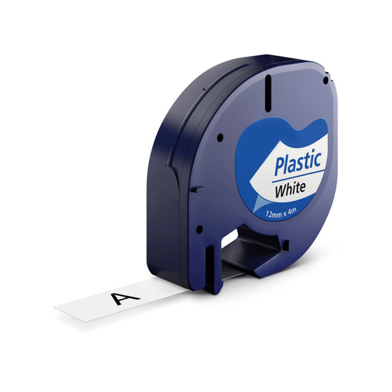 5x XemaX Label Tape Compatibel voor Dymo Letratag 91201 91221 S0721660 12mm x 4m Etikettenband Banden Tape Cassette voor Dymo LetraTag LT-100H 100T 2000 200B XR XM Label Printer, Zwart op Wit