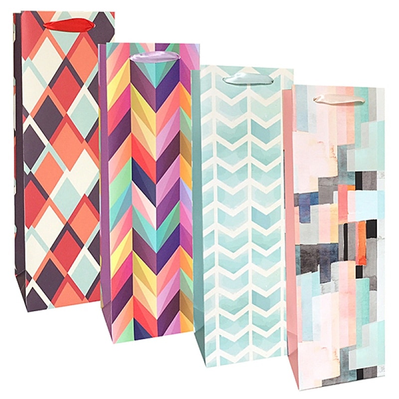 Gaveposer Vin Elegant Design Papir Satin Håndtag Stk